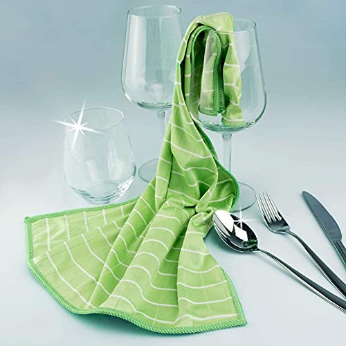 POLYCLEAN Glaspoliertuch MT-2830 – Microfasertuch mit Bambus für streifenfreie Gläser – 60×40 cm, 2er Set (2) - 2