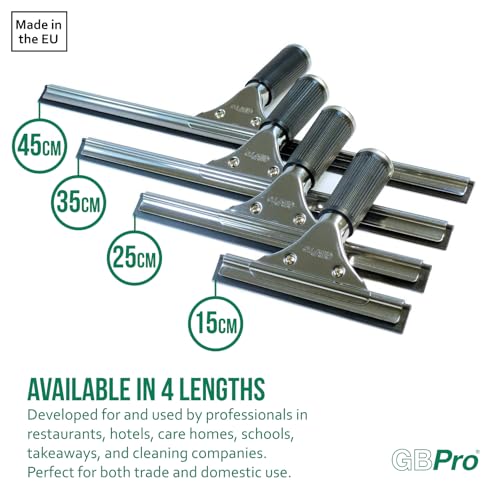 GBPro Edelstahl Fensterwischer, Abzieher (fensterabzieher) mit Gummilippe 35cm - 3