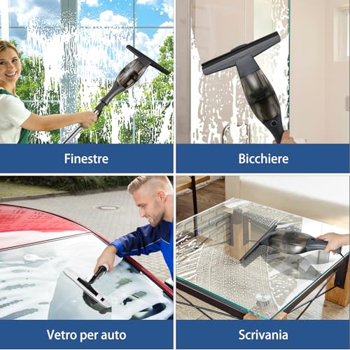 Akku Fenstersauger mit Teleskopstiel für optimale Reinigung - 5
