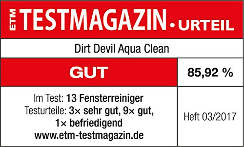 Dirt Devil DD400 Fenstersauger Aquaclean (3,6 V DC Li-Ion Akku, 125 ml Behältervolumen) weiß/blau, 10 W - 7