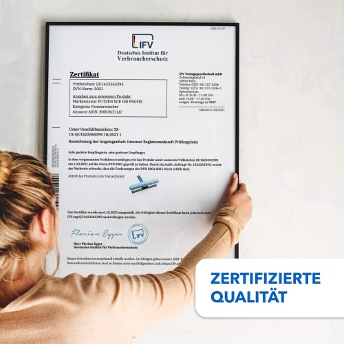 Abzieher und Fensterwischer in einem, in 3 Größen: 25 cm, 35 cm und 45 cm | inklusive einer Gratisprobe Profi-Glasreiniger - 7